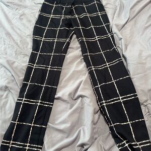 Express Black Pants with White Check Pattern